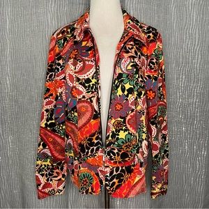 Erin London zip front paisley floral  jacket